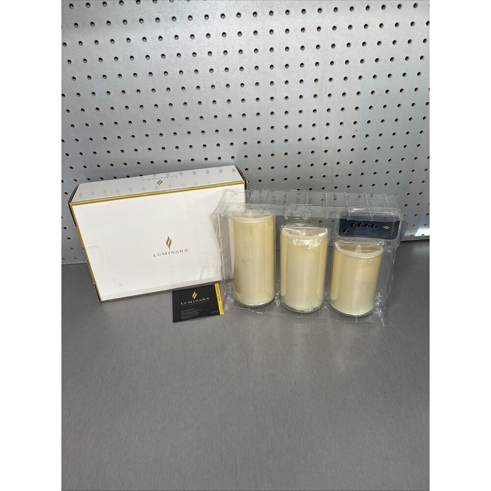 Luminara Flameless Candles Set of 3 4", 5", 6", W/ Remote & Box Tested